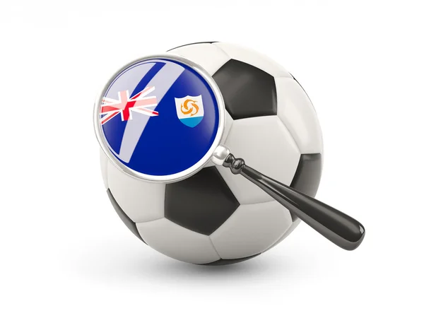 Football with magnified flag of anguilla — Stockfoto