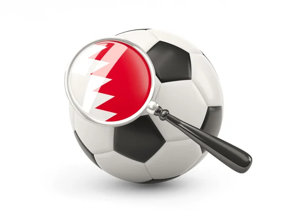 Calcio con bandiera ingrandita di bahrain — Foto Stock