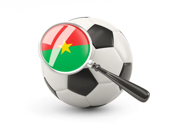 Football with magnified flag of burkina faso — Stockfoto