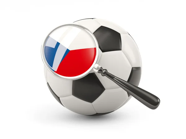 Football with magnified flag of czech republic — Stok fotoğraf