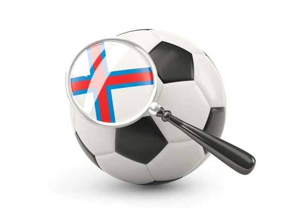 Calcio con bandiera ingrandita delle isole Faroe — Foto Stock
