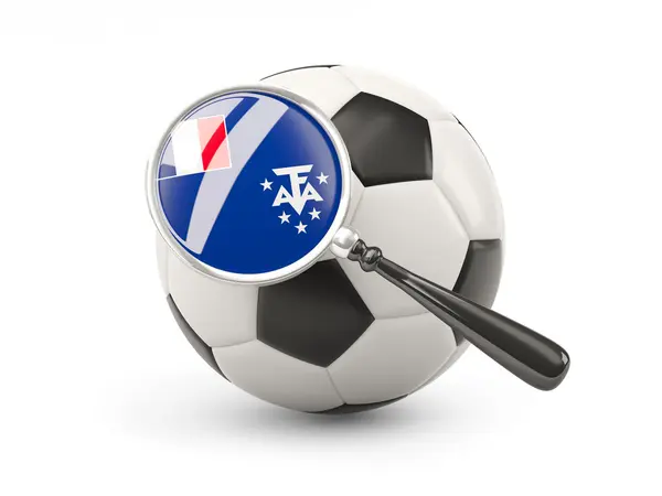 Football avec drapeau magnifié des territoires méridionaux français — Photo