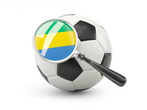 Football with magnified flag of gabon — Stockfoto