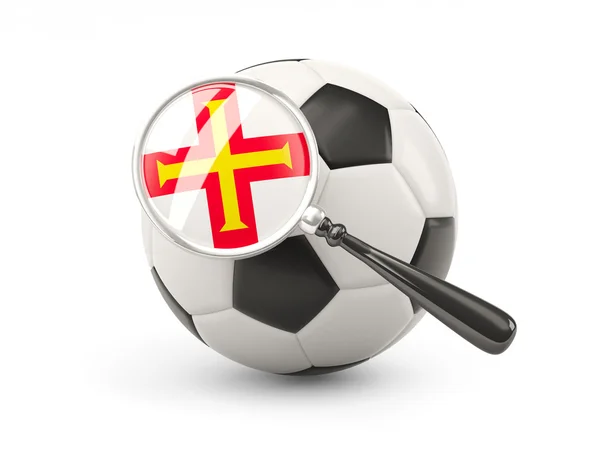 Calcio con bandiera ingrandita di guernsey — Foto Stock
