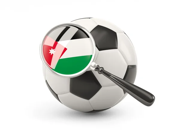 Football with magnified flag of jordan — 图库照片
