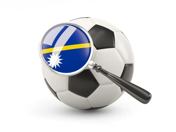Calcio con bandiera ingrandita del nauru — Foto Stock