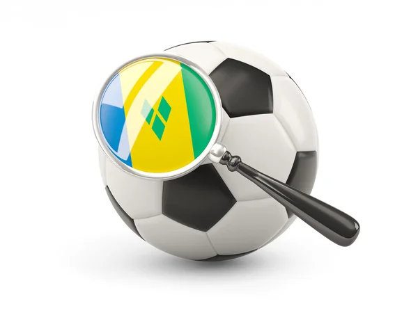 Football with magnified flag of saint vincent and the grenadines — Stockfoto