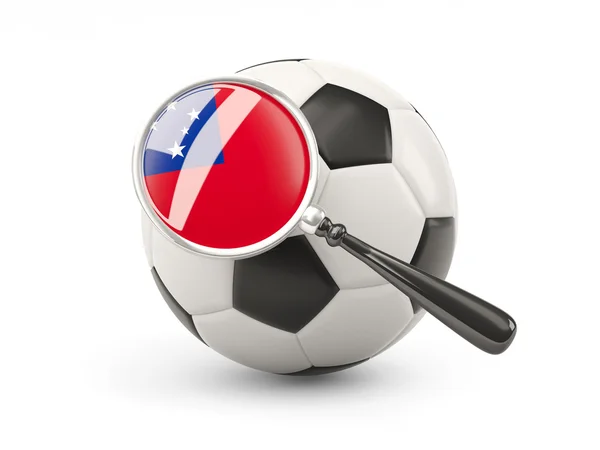 Football with magnified flag of samoa — ストック写真