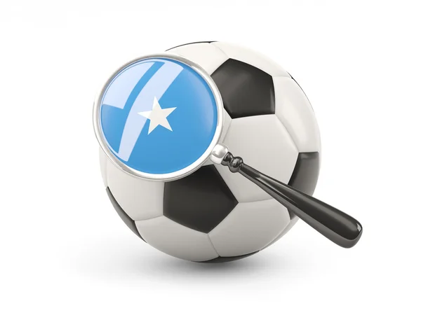 Football with magnified flag of somalia — Stockfoto