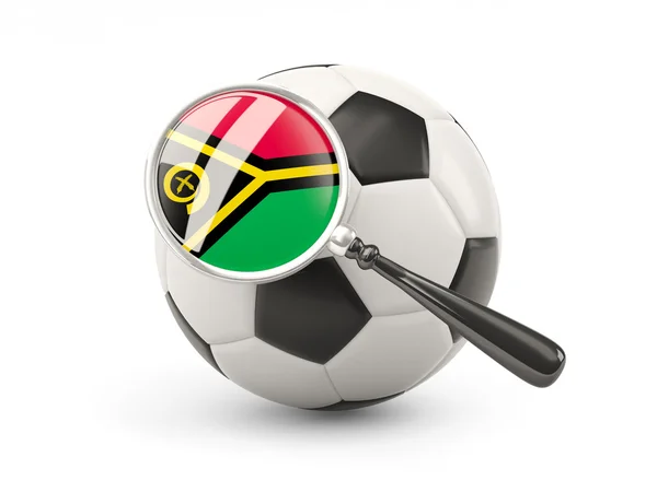 Fútbol con bandera magnificada de vanuatu — Foto de Stock