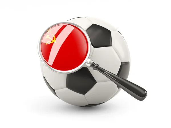 Football with magnified flag of ussr — 图库照片