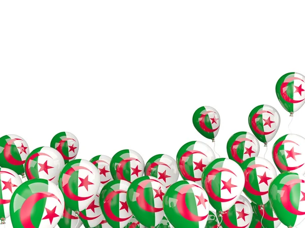 Ballons volants avec drapeau d'algérie — Photo
