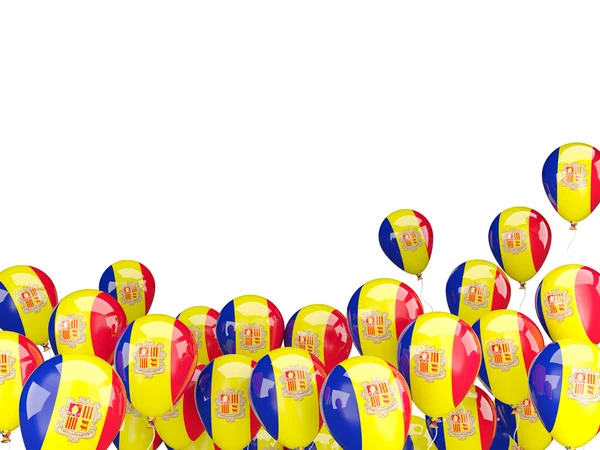 Flying balloons with flag of andorra — Stock Photo, Image