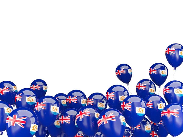 Flying balloons with flag of anguilla — Stock Photo, Image