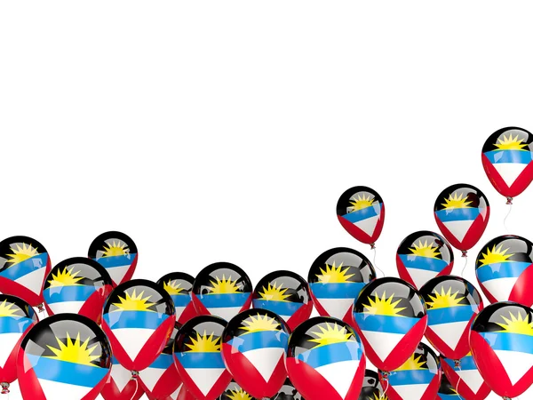 Latające balony z flaga Antigui i Barbudy — Zdjęcie stockowe