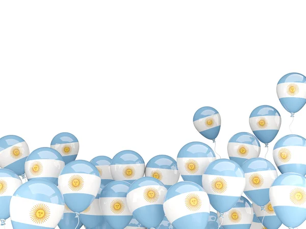 Globos voladores con bandera de Argentina — Foto de Stock