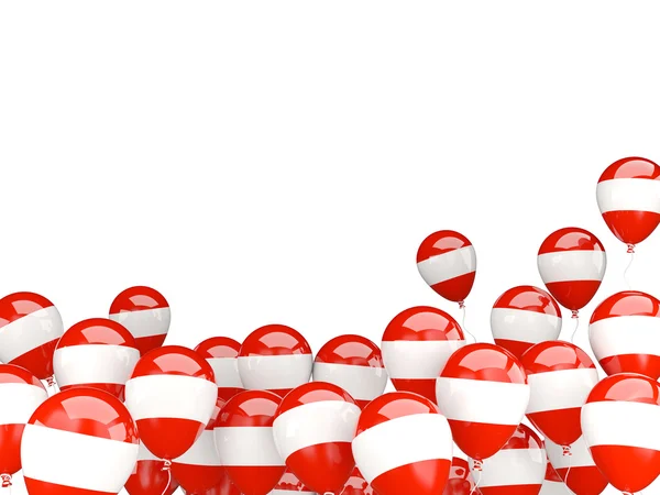 Ballons volants avec drapeau de l'Autriche — Photo