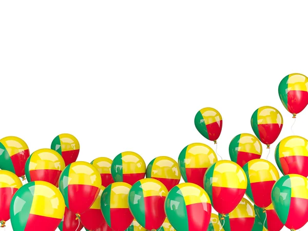 Літаючі кульки з прапором беніну — стокове фото