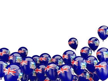 Falkland Adaları bayrağı ile uçan balonlar