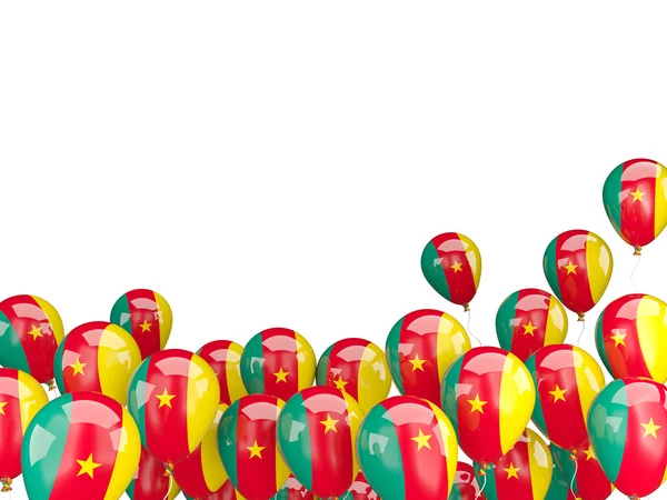 Vliegende ballons met vlag van Kameroen — Stockfoto