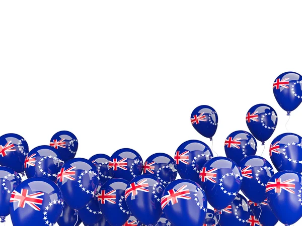 Flygande ballonger med flagga Cooköarna — Stockfoto