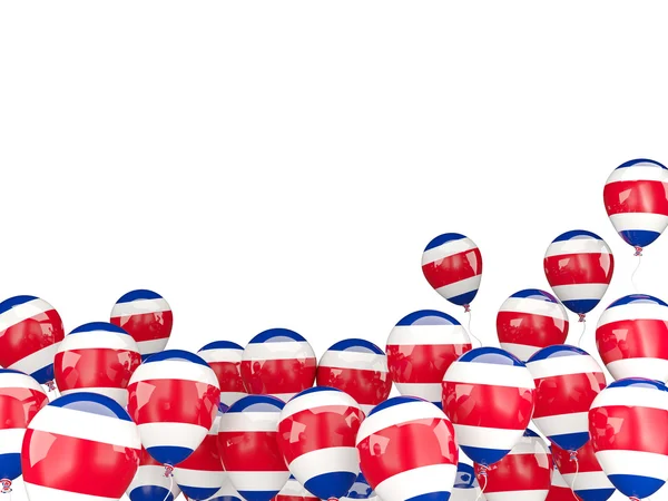Latające balony z flaga Kostaryki — Zdjęcie stockowe