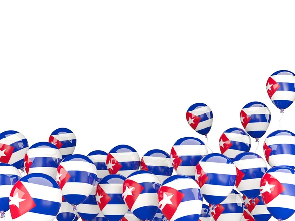 Летящие воздушные шары с флагом Кубы — стоковое фото