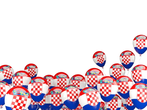 크로아티아의 국기와 비행 풍선 — 스톡 사진