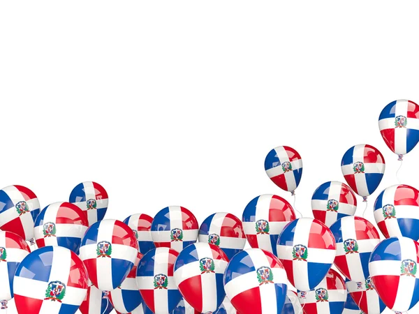 Ballons volants avec drapeau de la République dominicaine — Photo