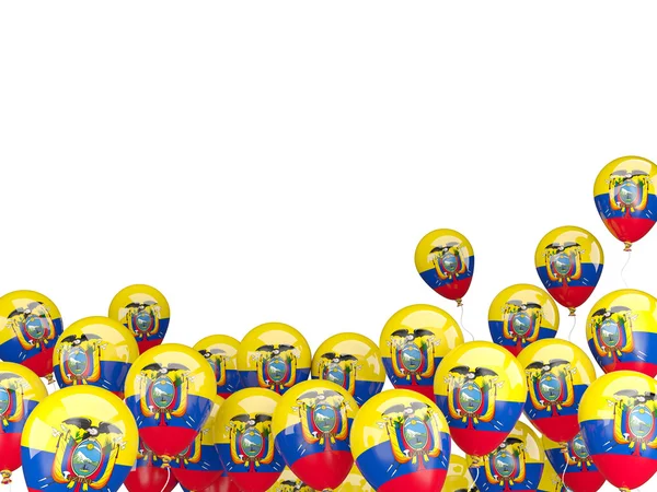Летающие воздушные шары с флагом Эквадора — стоковое фото