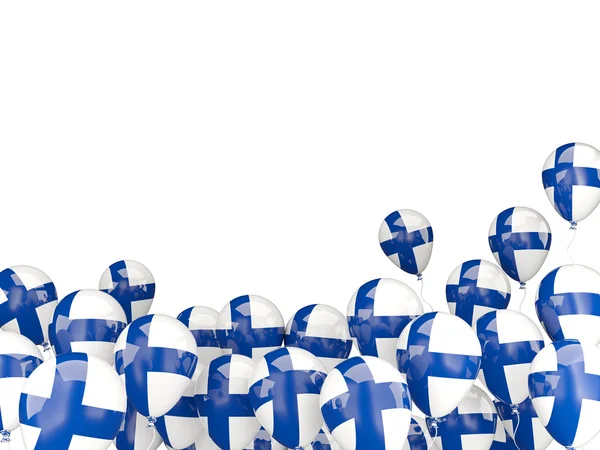 Balões voadores com bandeira da Finlândia — Fotografia de Stock