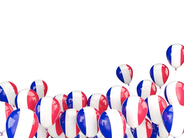 Ballons volants avec drapeau de france — Photo