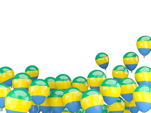 Flying balloons with flag of gabon — Stock Photo, Image