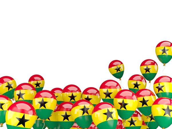 Globos voladores con bandera de ghana — Foto de Stock