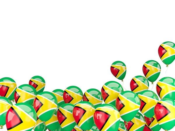 Vliegende ballons met vlag van guyana — Stockfoto