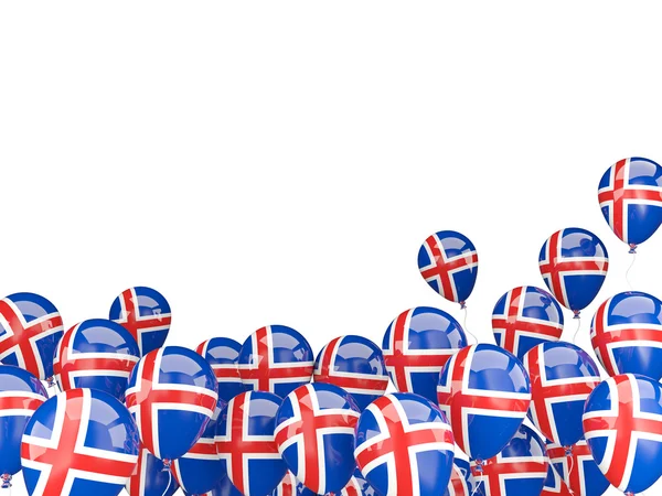 Flying balloons with flag of iceland — Stock Photo, Image