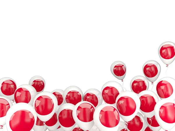 Flying balloons with flag of japan — Stock Photo, Image