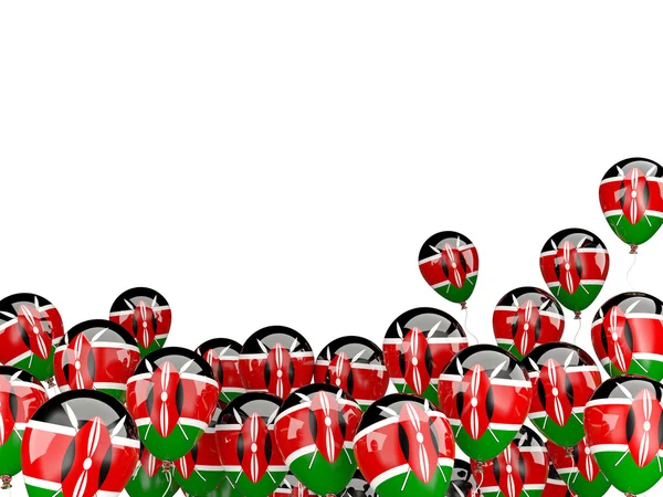 Globos voladores con bandera de kenya — Foto de Stock