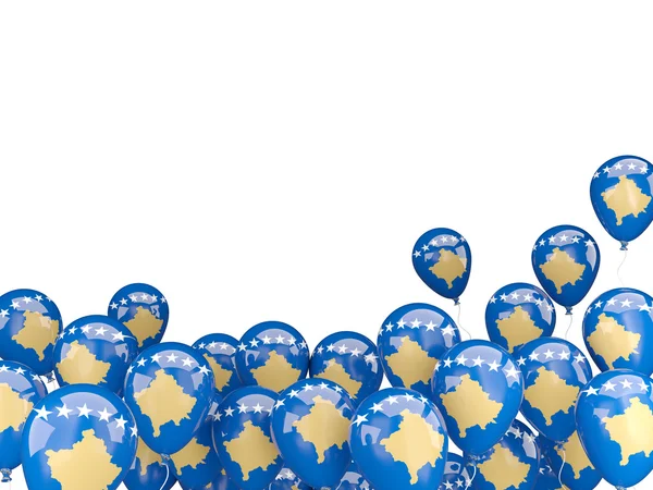 Vliegende ballons met vlag van kosovo — Stockfoto