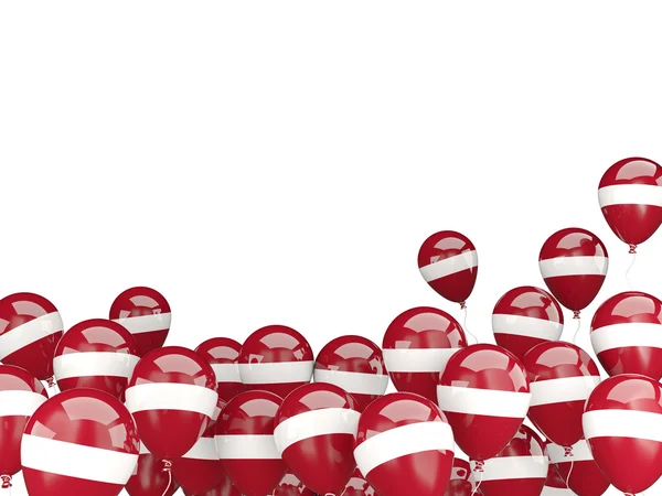 Flying balloons with flag of latvia — Stock Photo, Image