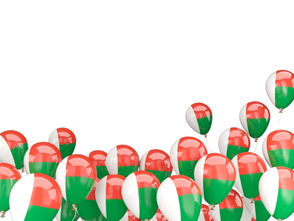 Vliegende ballons met vlag van Madagaskar — Stockfoto