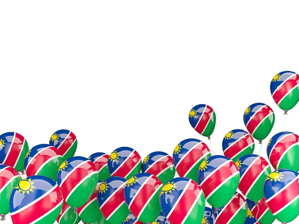 Globos voladores con bandera de namibia — Foto de Stock