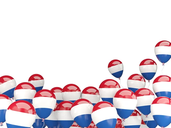 Flying balloons with flag of netherlands — Stock Photo, Image