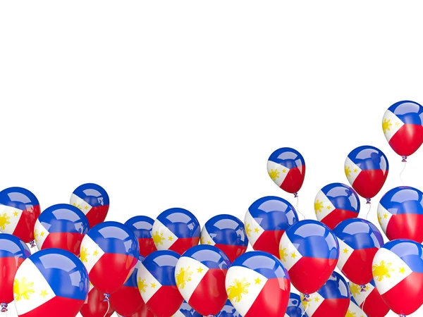 Globos voladores con bandera de Filipinas — Foto de Stock