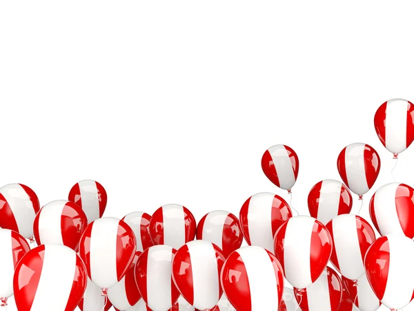 Flying balloons with flag of peru — Stock Photo, Image