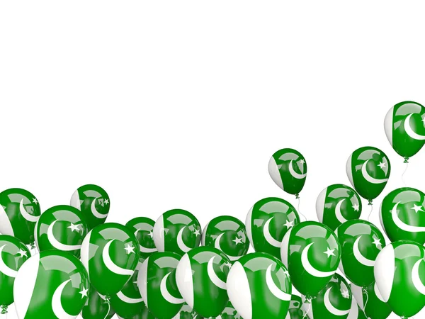 Latające balony z flaga Pakistanu — Zdjęcie stockowe