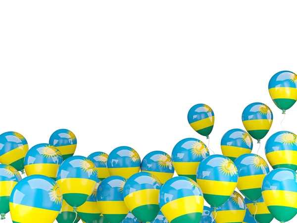 Balões voadores com bandeira de Ruanda — Fotografia de Stock