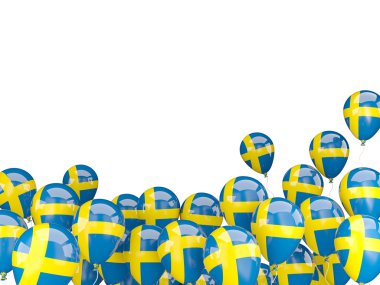 İsveç bayrağı ile uçan balonlar