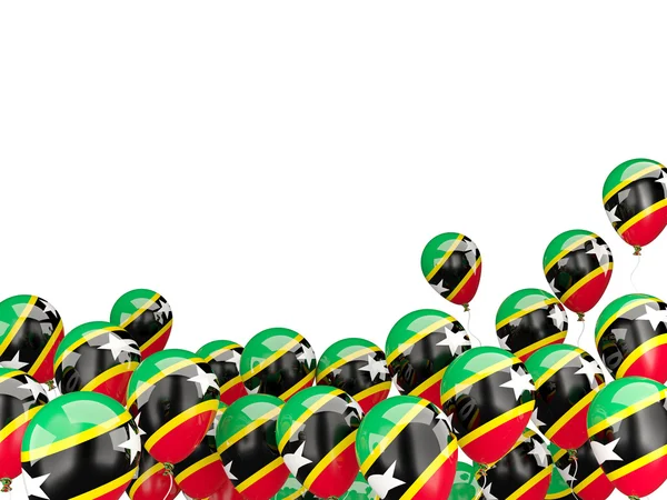 Vliegende ballons met vlag van saint kitts en nevis — Stockfoto