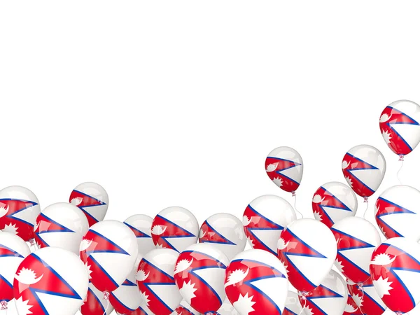 Flying balloons with flag of nepal — Stock Photo, Image